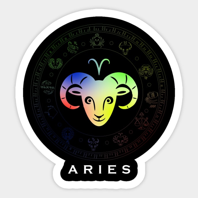 Zodiac sign Aries T-shirt Sticker by Emotiondesign